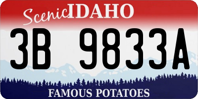 ID license plate 3B9833A