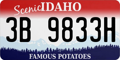 ID license plate 3B9833H
