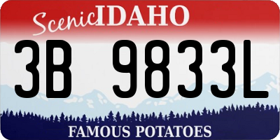 ID license plate 3B9833L