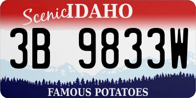 ID license plate 3B9833W