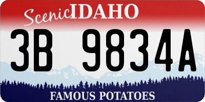 ID license plate 3B9834A