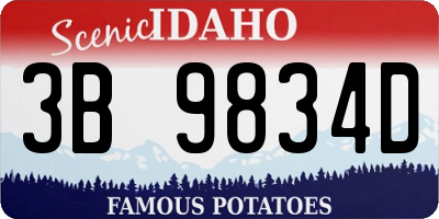 ID license plate 3B9834D