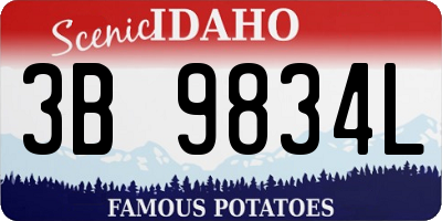 ID license plate 3B9834L