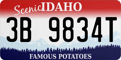 ID license plate 3B9834T