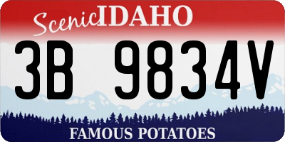 ID license plate 3B9834V