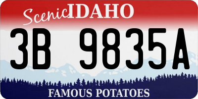 ID license plate 3B9835A