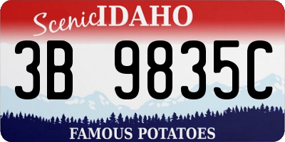 ID license plate 3B9835C