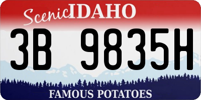 ID license plate 3B9835H
