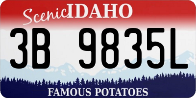 ID license plate 3B9835L