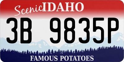 ID license plate 3B9835P