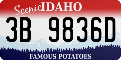 ID license plate 3B9836D