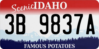 ID license plate 3B9837A