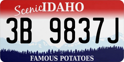 ID license plate 3B9837J