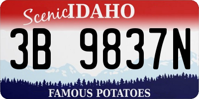 ID license plate 3B9837N