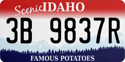 ID license plate 3B9837R