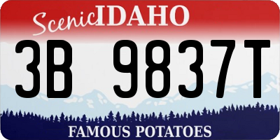 ID license plate 3B9837T