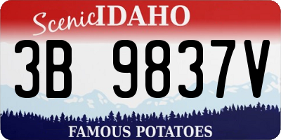 ID license plate 3B9837V