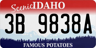 ID license plate 3B9838A