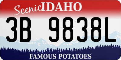 ID license plate 3B9838L