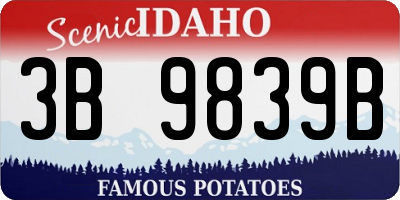 ID license plate 3B9839B