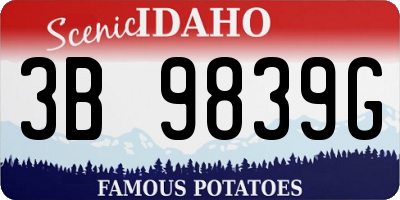 ID license plate 3B9839G