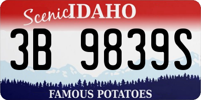 ID license plate 3B9839S