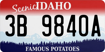 ID license plate 3B9840A