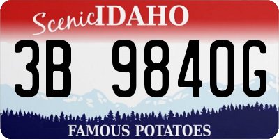 ID license plate 3B9840G