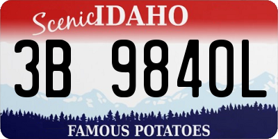 ID license plate 3B9840L