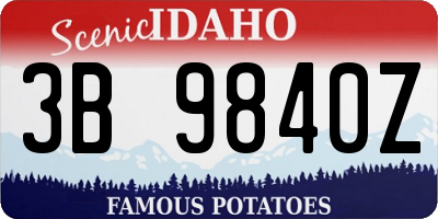 ID license plate 3B9840Z