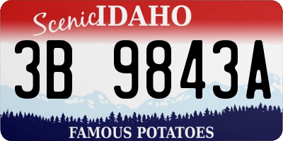 ID license plate 3B9843A