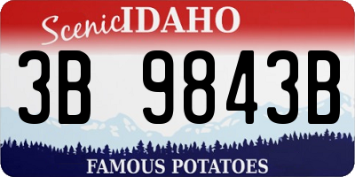 ID license plate 3B9843B