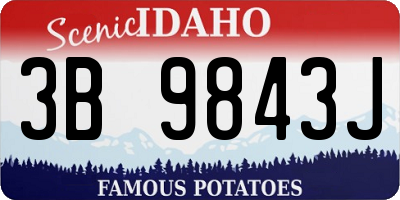 ID license plate 3B9843J