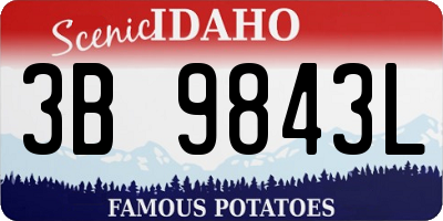ID license plate 3B9843L