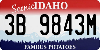 ID license plate 3B9843M