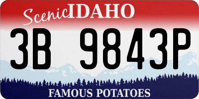 ID license plate 3B9843P