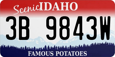 ID license plate 3B9843W