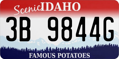 ID license plate 3B9844G