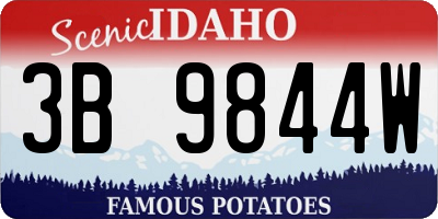 ID license plate 3B9844W