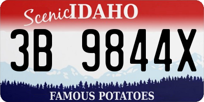 ID license plate 3B9844X