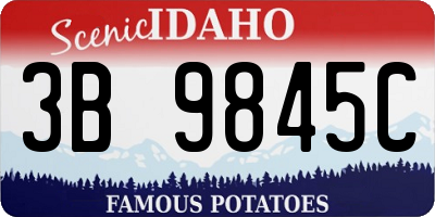 ID license plate 3B9845C
