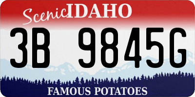 ID license plate 3B9845G