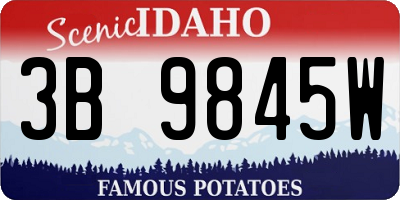 ID license plate 3B9845W