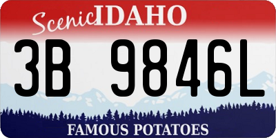 ID license plate 3B9846L