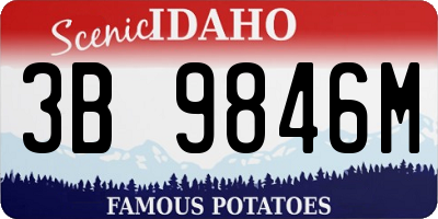 ID license plate 3B9846M