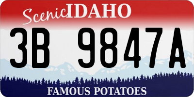 ID license plate 3B9847A