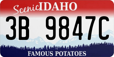 ID license plate 3B9847C