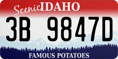 ID license plate 3B9847D