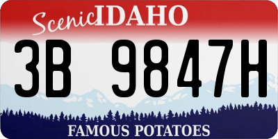 ID license plate 3B9847H