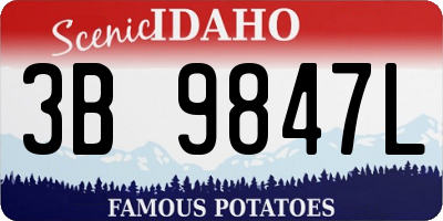 ID license plate 3B9847L